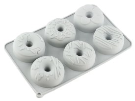 Molde silicona 6 donas decoradas